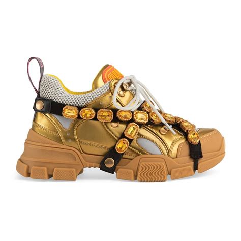 gucci women's flashtrek sneaker with crystals|Gucci flashtrek sneakers with crystals.